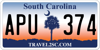 SC license plate APU374