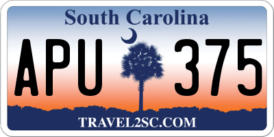 SC license plate APU375