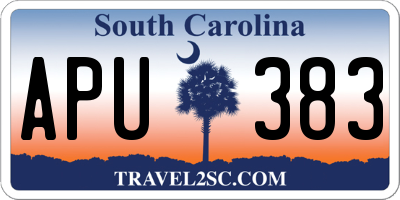 SC license plate APU383