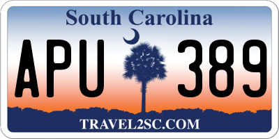 SC license plate APU389