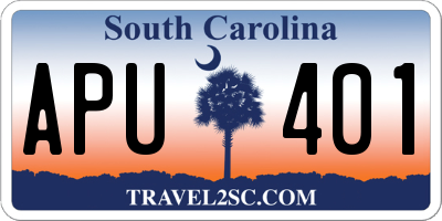 SC license plate APU401