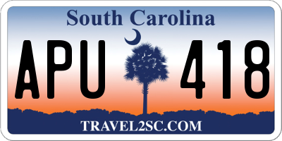 SC license plate APU418