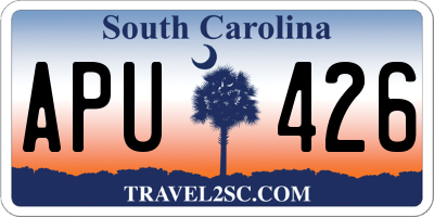SC license plate APU426