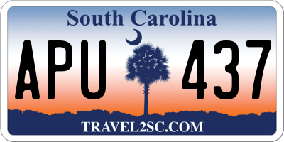 SC license plate APU437
