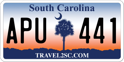 SC license plate APU441