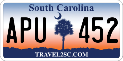 SC license plate APU452