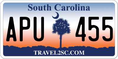 SC license plate APU455