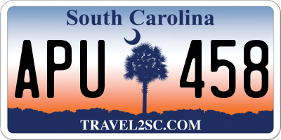 SC license plate APU458