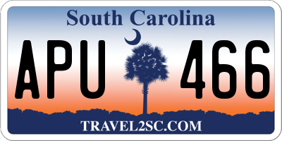 SC license plate APU466