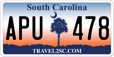 SC license plate APU478
