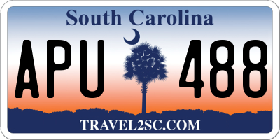 SC license plate APU488