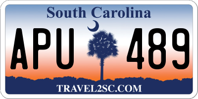 SC license plate APU489