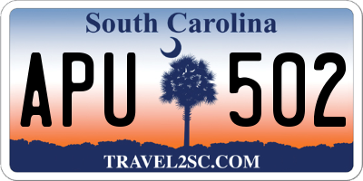 SC license plate APU502