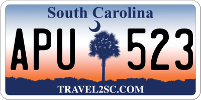 SC license plate APU523