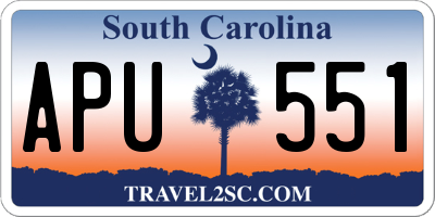 SC license plate APU551