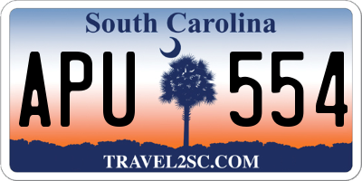 SC license plate APU554