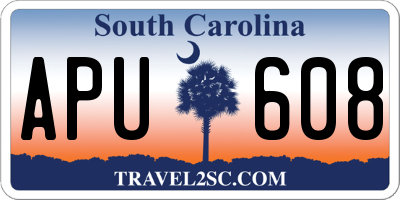 SC license plate APU608