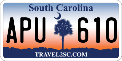 SC license plate APU610