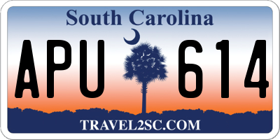 SC license plate APU614