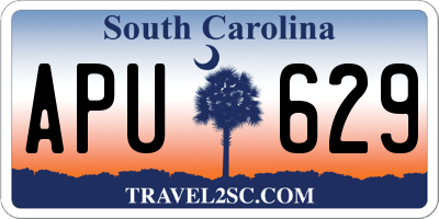 SC license plate APU629