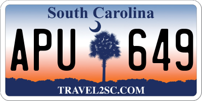 SC license plate APU649