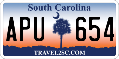 SC license plate APU654