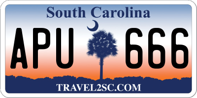SC license plate APU666