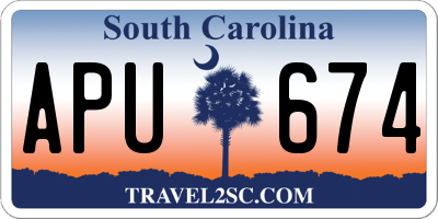 SC license plate APU674