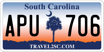 SC license plate APU706