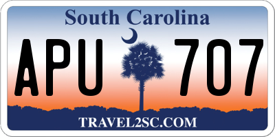 SC license plate APU707