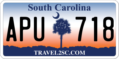 SC license plate APU718