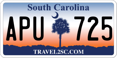 SC license plate APU725