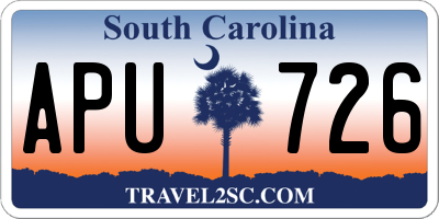 SC license plate APU726