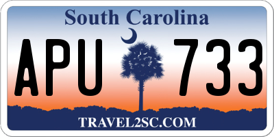 SC license plate APU733