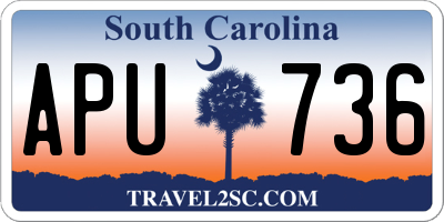 SC license plate APU736