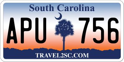 SC license plate APU756
