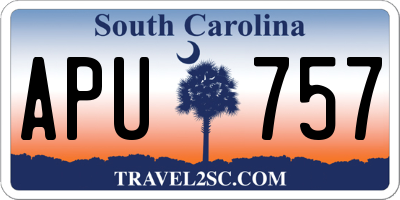 SC license plate APU757