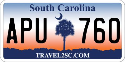 SC license plate APU760