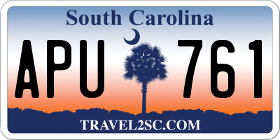 SC license plate APU761