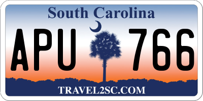SC license plate APU766