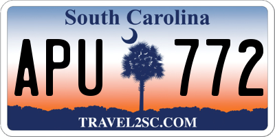SC license plate APU772