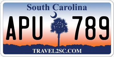 SC license plate APU789