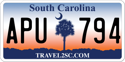 SC license plate APU794