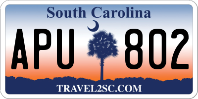 SC license plate APU802