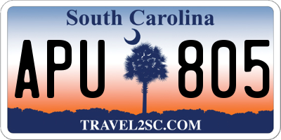 SC license plate APU805