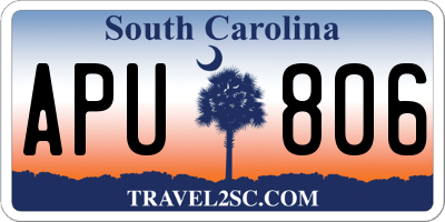 SC license plate APU806