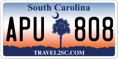 SC license plate APU808