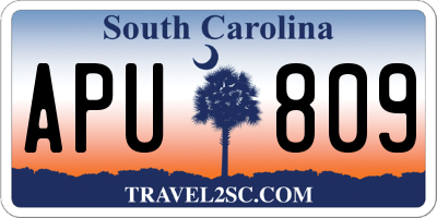 SC license plate APU809