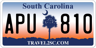 SC license plate APU810