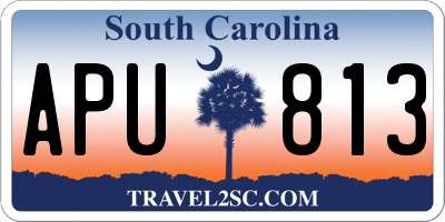 SC license plate APU813
